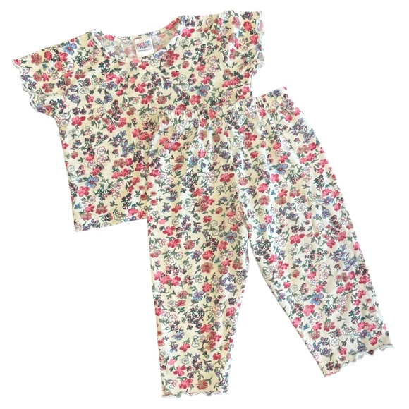 KIDS N FUN Other - Vintage 90s kids toddler floral matching pant and tshirt set size 18 months